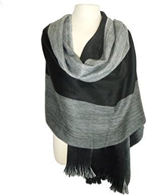 Shupaca Natural 100% Alpaca Ruana Shawl (Nightscape Black/Grey)