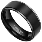 8mm Black Tungsten Carbide Rings Flat...
