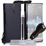Yousave Accessories TM Sony Ericsson Xperia S LT26i Accessoire Paquet Noir Dur Hybride Dos Etui Coque Avec Stylet Stylo Pen, Chargeur De Voiture, Ecran Protecteur Film Et Tissu de Polissage Micro Fibrepar Yousave Accessories
