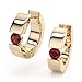 Garnet Huggie Earrings in 14k Yellow Gold. (1/2 title=