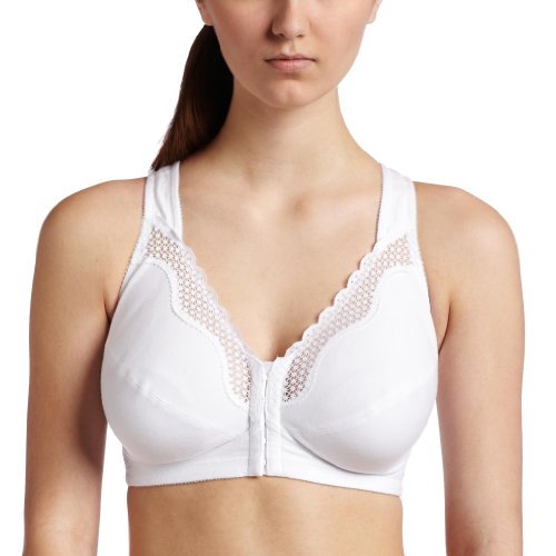Exquisite Form Women's Front Close Cotton Posture Bra 5100531, White, 44B