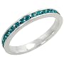 Sterling Silver Eternity Band, w/ December Birthstone, Blue Topaz Crystals, 1/8" (3mm) wide