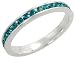Sterling Silver Eternity Band, w/ December Birthstone, Blue Topaz Crystals, 1/8" (3mm) wide, size 5