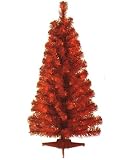 3' Red Pencil Pine Pre-Lit Artificial Christmas Tree - Red Lights