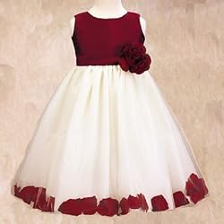 Lito Burgundy Petal FLOWER GIRL Pageant Wedding Special Occasion Holiday Dress