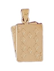 Dazzlers Solid 14k Gold Ace Ten Diamond Charm Pendant Available in three colors from jewelsberry (weights: 3.3 grams only)
