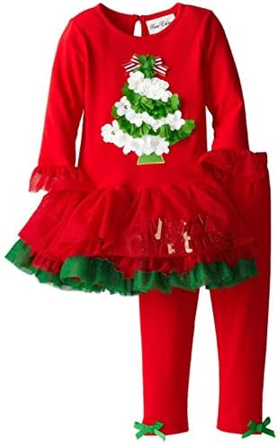 Baby girl christmas clothes gift pajama set cotton christmas tree dress and pant