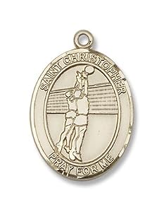 14kt Gold St. Christopher/Volleyball Medal