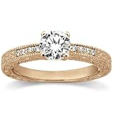 0.20ct Antique Style Diamond Engagement Ring Setting 18k Rose Gold