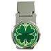 Money Clip Watch of Green Shamrock (Celtic, Club, Gold, Irish, Ireland, Little, Charm, Cross, Four Leaf Clover, Jewelry, Necklace, Pendant, Ring, Tattoo, Diamond, Designs, Charm, Lucky, Luck)