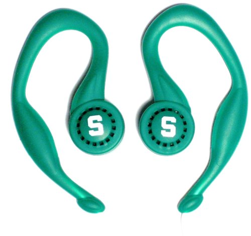 Koss SportClip Earphones with Wind Up Storage Case - Michigan State University Logo