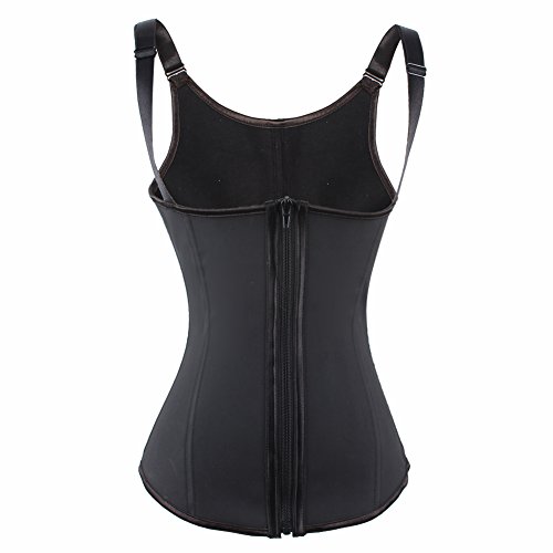 Lover-Beauty Women's Latex Zipper Strap Waist Trainer Cincher Body Shaper Corset