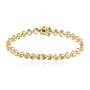 18k Yellow Gold Plated Sterling Silver Citrine 4mm Hearts Bracelet, 7.25"