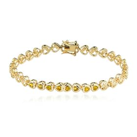 18k Yellow Gold Overlay Sterling Silver Citrine 4mm Hearts Bracelet, 7.25 by Amazon.com Collection