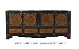 Black Yellow Flowers Vases Graphic Low Cabinet Ass423