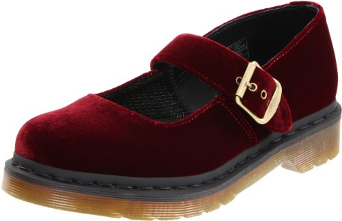 Dr. Martens Women's Mary Casual Shoe,Cherry Red Zebra/Velvet,7 UK/9 M US