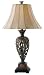 Kenroy Home Iron Lace Table Lamp with 18 inch diameter light Gold shade