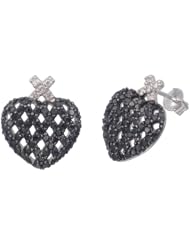 1.15 CT Black Diamond Earrings in Sterling Silver