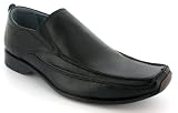 Mens Black Hush Puppy Leather Slip On Shoes - Black - UK 6-12