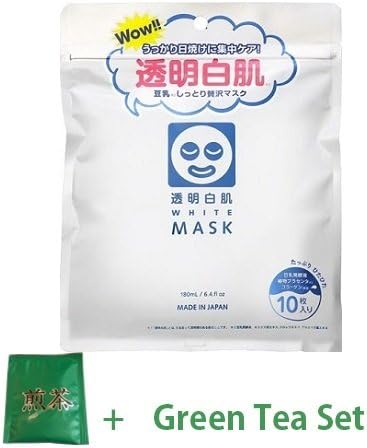 Ishizawa Transparent White Skin Mask - 1Box For 10pcs (Green Tea Set)