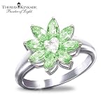 Thomas Kinkade Jewel Of The Garden Peridot And Diamond Women's Ring by The Bradford Exchange