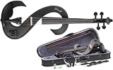 Stagg 4/4 Silent Electric Violin Set with Case and Accessories - Black