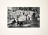 1923 Print Georges Seurat Art Park Victorian Pets Outdoors River Costume Boat - Original Halftone Print