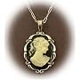 Sterling Silver Vintage Style Resin Cameo Pendant with Chain-Vanessa Carlton