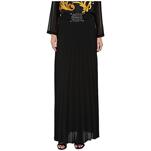 ベルサーチ ボトムス スカート Pleated Long Maxi Skirt Nero [並行輸入品]