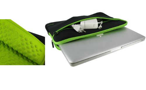 rooCASE Super Bubble Neoprene (Neon Green / Black) Sleeve Case for Apple MacBook Air MC965LL/A MC966LL/A MC503LL/A MC504LL/A 13.3-inch Laptop