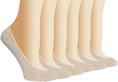 DZSbestdeal Women's 6pairs Ultra No Show Low-Cut Sock Liners Nude Shoe:5-10