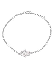 Unique 14k White gold diamonds HAMSA-HAND OF GOD bracelet