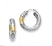 Sterling Silver and 18K Gold Overlay Diamond Hoop Earrings - 25.00mm - Phillip Gabriel Collection