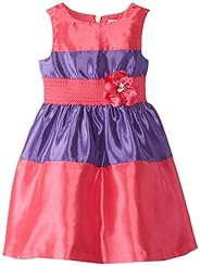 Girls Colorblocking Polyester/Silk/Shantung  Dress
