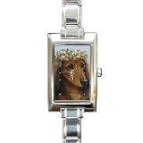 Limited Edition Violano Italian Charm Rectangle Watch Dachshund Dog