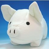 プチビーズのぬいぐるみの仲間たち　ブタのぬいぐるみ　「パイルプー太」　ジャンボ　パイルホワイトの画像