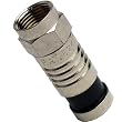 Platinum Tools 28006J F-Type Nickel, SealSmart RG 6 Coaxial Compression Connectors, 75pc. Jar