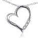 Sterling Silver and Diamond Three-Stone Heart Pendant on an 18