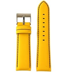 Watch Band Nylon and Leather Yellow 20mm