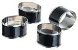 Lenox Laurel Leaf Set of 4 Napkin Rings Black