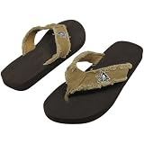 NHL Pittsburgh Penguins Unisex Frayed Flip Flops - Khaki (Large)