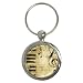 Key Chain Round of Grunge Music with Piano Keys Treble Clef and Notes