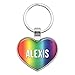 Graphics and More Metal Keychain Key Chain Ring Rainbow I Love Heart Names Male A Aaro - Alexis
