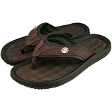 West Virginia Mountaineers Brown Leather School Emblem Sandals