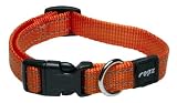 Rogz Utility Medium 5/8-Inch Reflective Snake Dog Collar, Orange