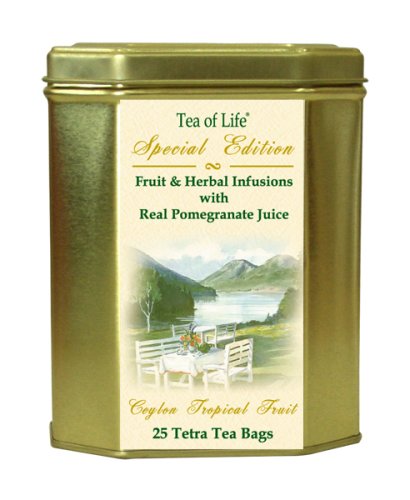Tea Of Life Special Edition Ceylon Tropical Fruit Herbal Blend Flavor, 25-Count Tetra Tea... by Tea of Life Special Edition