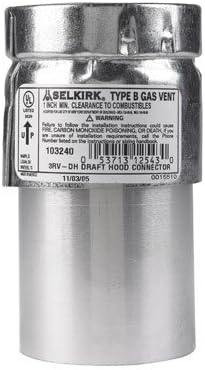 Selkirk Metalbestos 3RV-DH 3-Inch RV Draft Hood Connector