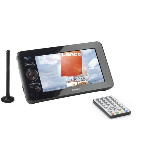 Lenco TFT-925 22,5 cm (9 Zoll) Mobiler LCD-Fernseher, Energieeffizienzklasse A (DVB-T, 2x Stereolautsprecher, USB) inkl. Autoadapter und AC-Adapter