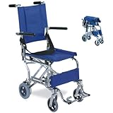 Superb Lightweight Aluminum Folding Children Wheelchair with Flip-up Footplate, Flip-up Armrests, Drop-back Handle, Seatbelt, Solid Mag Wheels and Solid Castors.