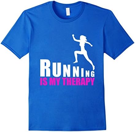 Men's Running Is My Therapy Woman's Tshirt Medium Royal Blue